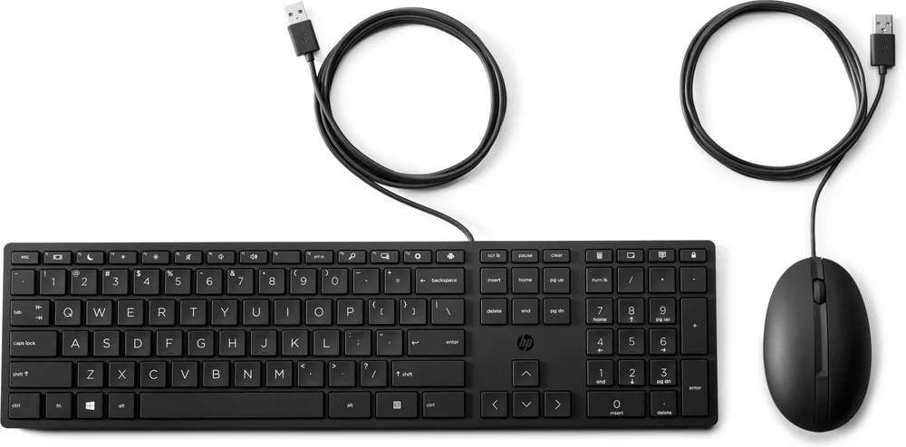 Conjunto com fio HP USB 320MK preto QWERTY (9SR36AA#ABB) 9SR36AA#ABB