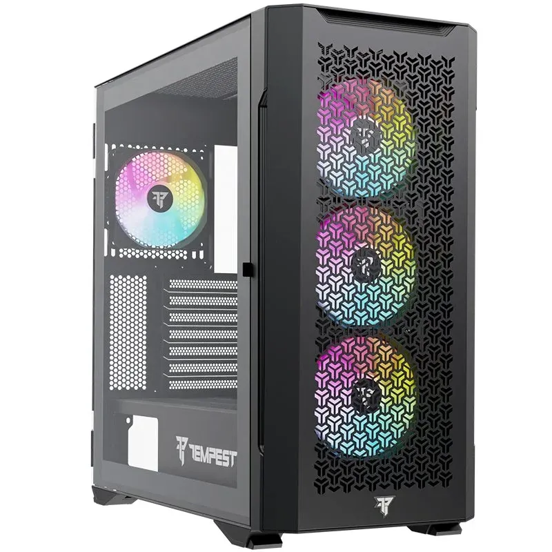 Caixa de Computador Tempest Airflow Bastion ARGB ATX Preta