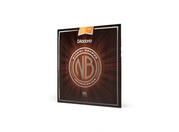 D'Addario NB1256 12-56 Light Top/Medium Bottom, Nickel Bronze Acoustic Guitar Strings