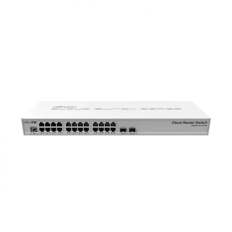 Switch MikroTik 24 Portas Gigabit Ethernet PoE Branco (CRS326-24G-2S+RM)