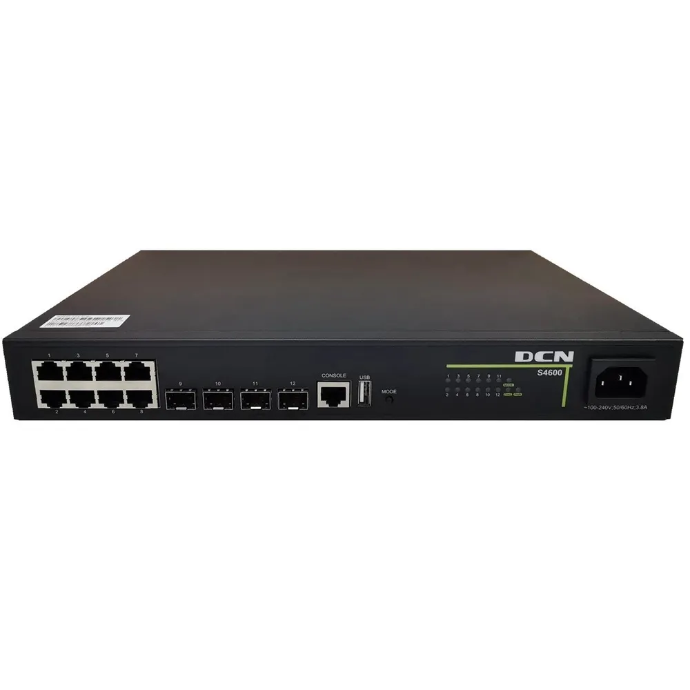 DCN Europe S4600-12X-P-SI 8x10/100/1000Base-T com PoE+ S4600-12X-P-SI