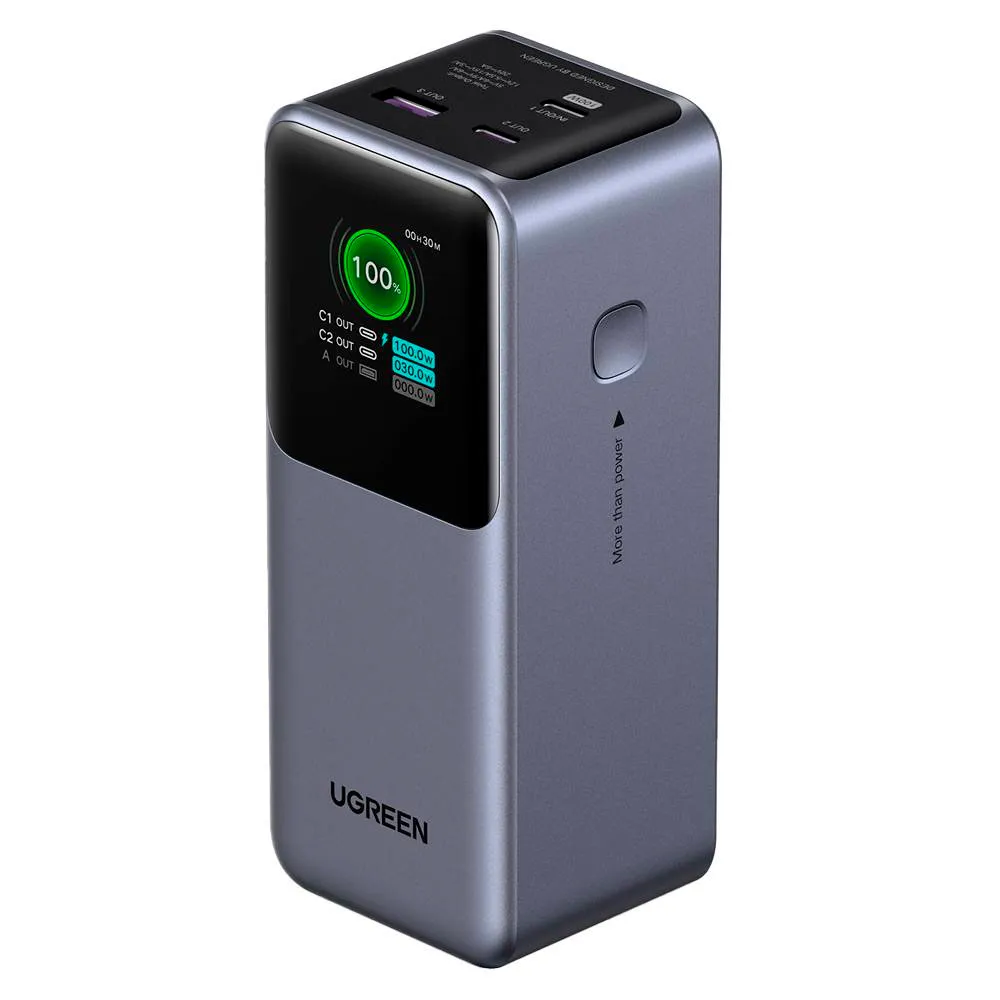 Powerbank Ugreen PB721 Nexode PD 20000mAh 130W 2xUSB-C e 1xUSB-A Cinzento