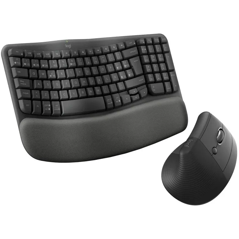 Logitech Pack Wave Keys Teclado Ergonómico Bluetooth Logitech Lift Rato Sem Fios Vertical