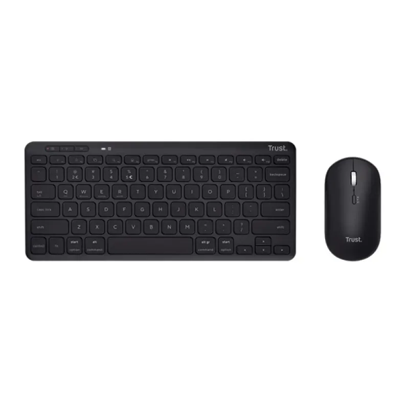 Teclado e Rato Wireless Trust Bluetooth Bateria Lyra Preto