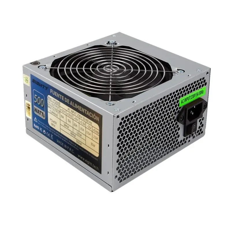 Fonte Alimentação Fonte de Alimentação Eightt EPS500 500W Certificação FCC CE Cinzento não modular