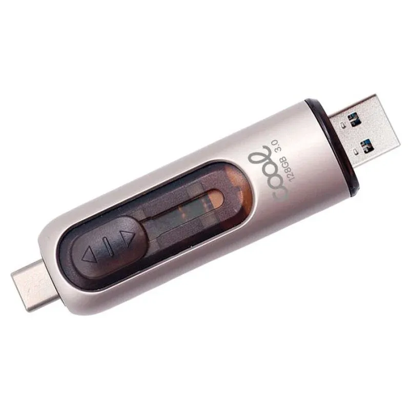 Cool Pen Drive USB 3.0 128GB Tipo-C / USB (2 en 1) Prateado