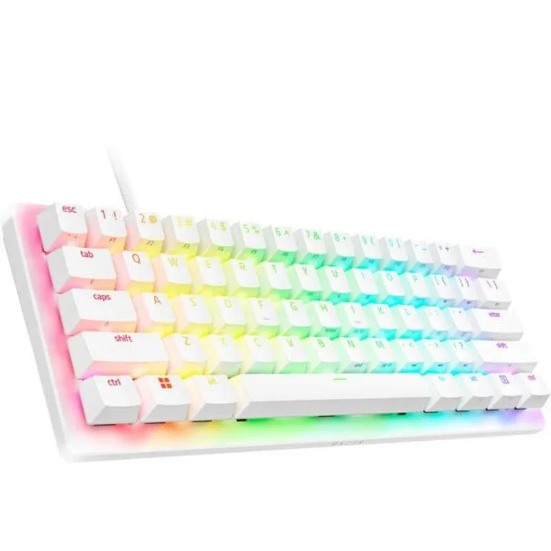 Teclado Razer Huntsman V3 Pro Mini óptico gaming compacto RGB branco