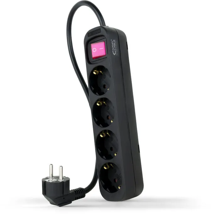 Régua Nanocable 4 Tomadas com switch 1.4 M Preto