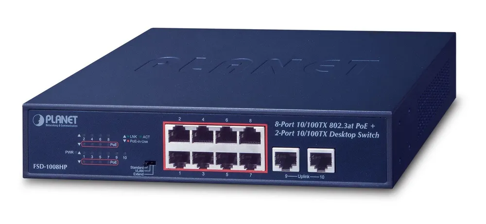 PLANET FSD-1008HP network switch Unmanaged Fast Ethernet FSD-1008HP