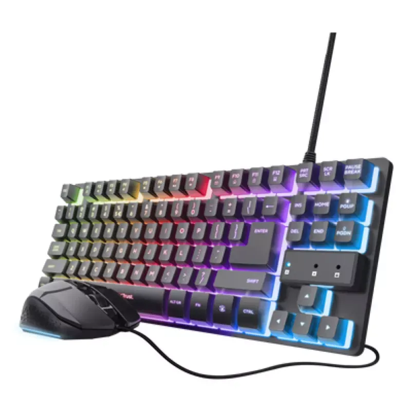 GXT798 - Combo de teclado compacto TKL iluminado e conjunto de mouse para jogos iluminado - Black