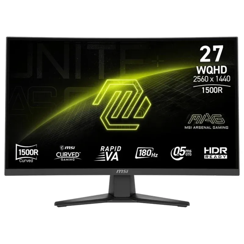 MSI MAG 275CQFDE E18 Monitor Curvo 27" Wide Quad HD 180Hz VA 0,5ms HDR VESA