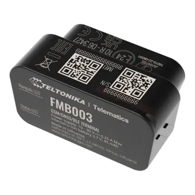 Localizador para Veículos Teltonika com Ligação OBD 2G BLE 4.0 IP41 Preto - TK-FMB003