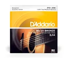 Jogo Cordas Guitarra Acústica D'Addario EJ14 Bluegrass 012-056