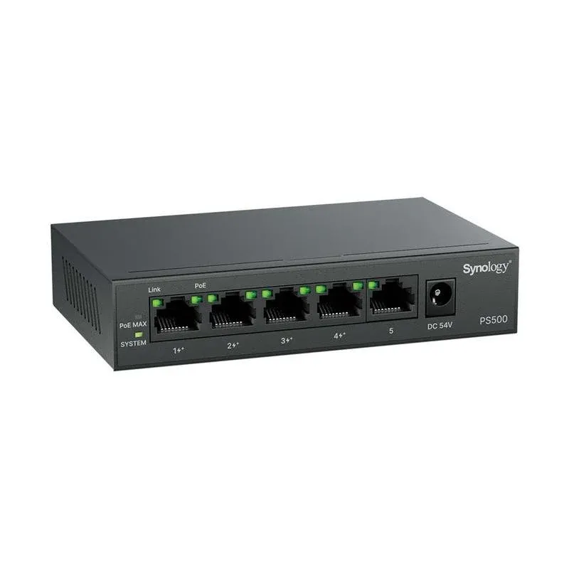 Switch Synology PS500 PoE+ 5 portas
