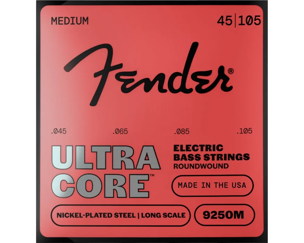 Fender 9250M Ultracore Bass Strings, Nickel Plated Steel, Ball End .45-.105