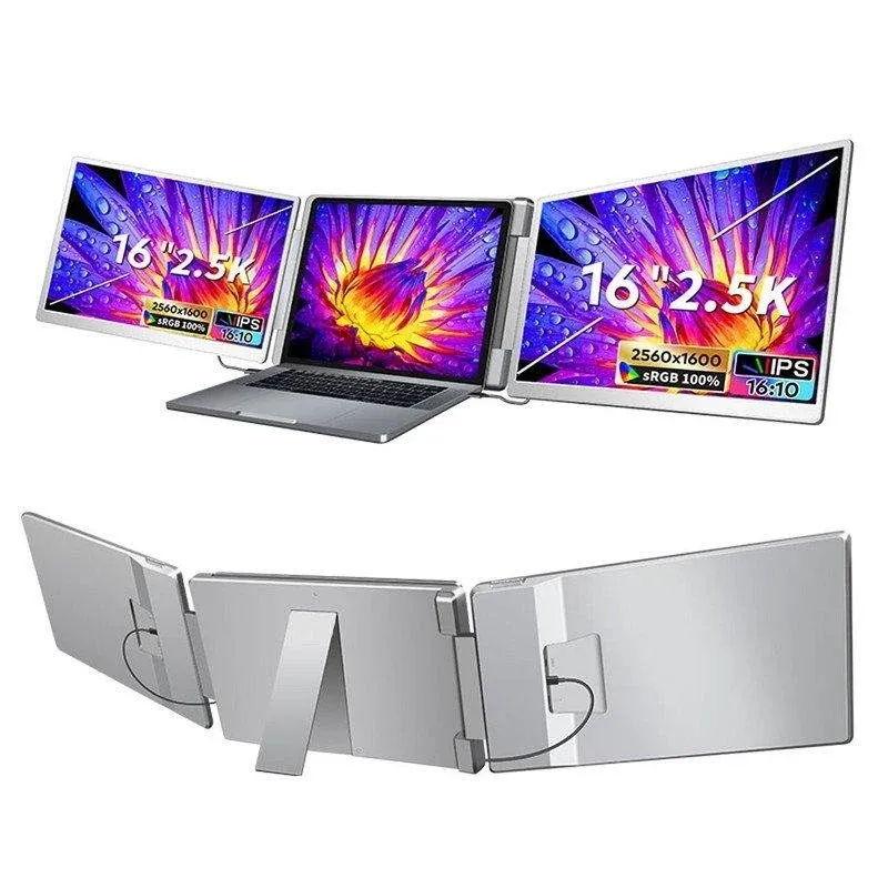 Monitor FOPO S5 16" Full HD+ 60Hz IPS Duplo Portátil USB-C Mini HDMI Dobrável