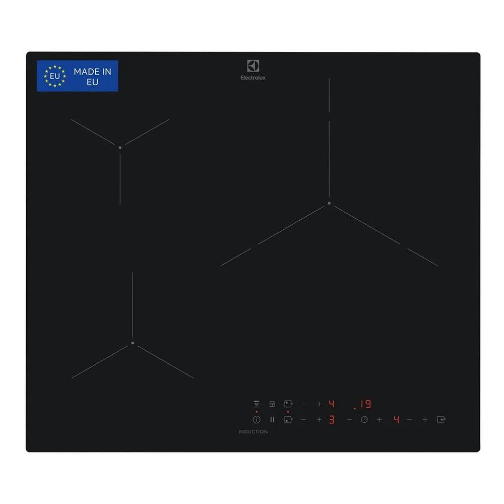 Placa De Indução Electrolux Eit61336Ct Saphir - 3 Zonas, 32 Cm, 7200 W, Preto