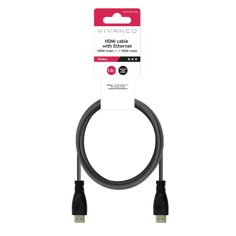 Cabo HDMI VIVANCO (1,5m - Preto)