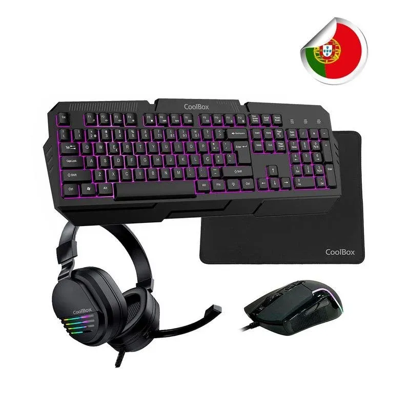 Teclado CoolBox XWING2 com fios retroiluminado com rato português