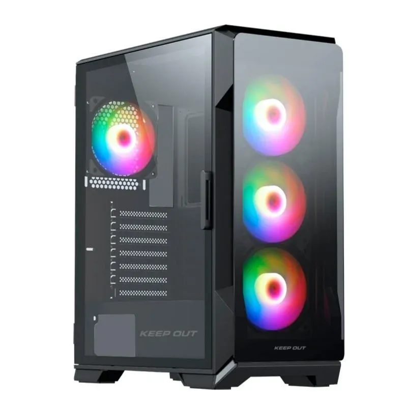 Caixa de Computador Keep Out XC-901 PRO Caixa Gaming ARGB E-ATX Vidro Temperado Preta