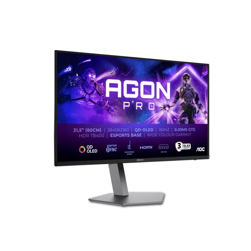 AOC MONITOR OLED 32" (31.5") 16:9 4K UHD 0.03MS HDMI DP USB COLNAS HAS AG326UD