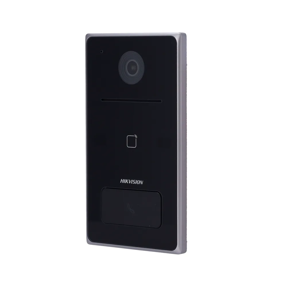 Vídeo Porteiro IP Hikvision Villa door 2MP WiFi PoE 1 Botões c/Abertura Cartão MF 1 Relés Superfície IP65