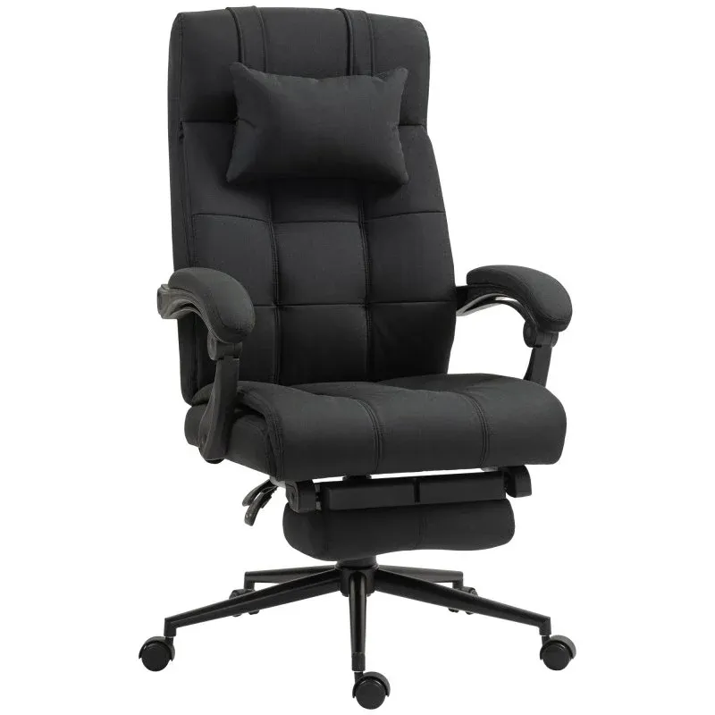 Cadeira de escritório reclinável Vinsetto com altura ajustável 66x76x112-120 cm preta