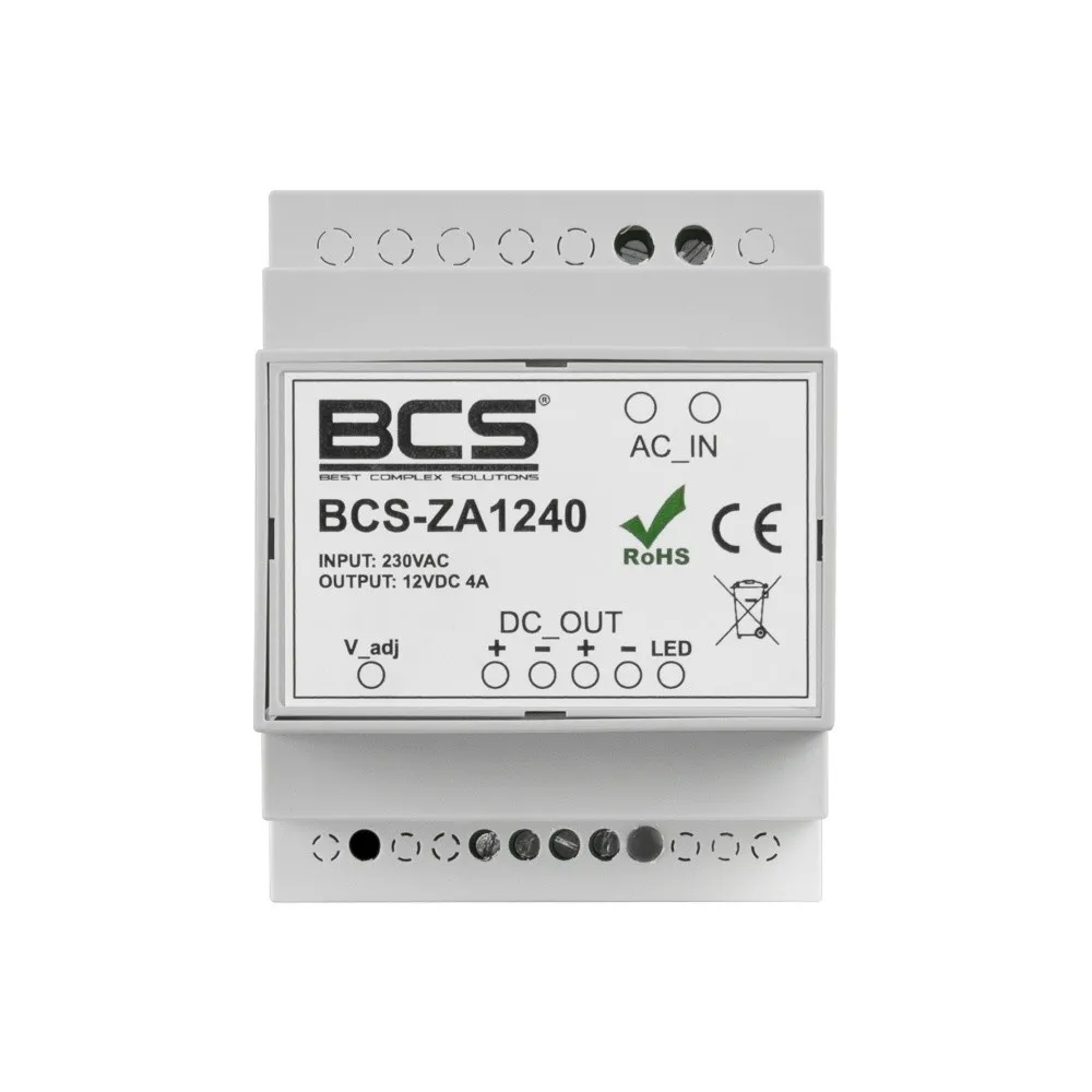BCS BCS-ZA1240 Fonte de Alimentação 12V 4A com Ajuste BCS-ZA1240