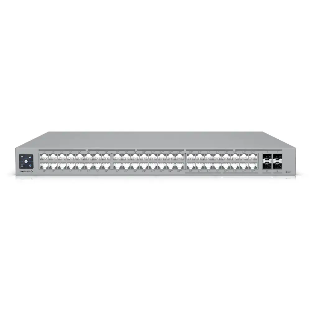Switch de Rede Ubiquiti UniFi Pro Max 48 Portas 2.5GbE Managed PoE + 2x SFP+ Rack