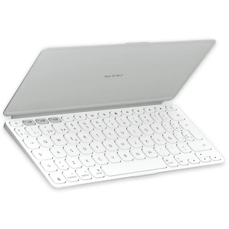 Logitech Keys-To-Go 2 para Apple Teclado Multi dispositivo Sem Fios Bluetooth Cizento Pálido