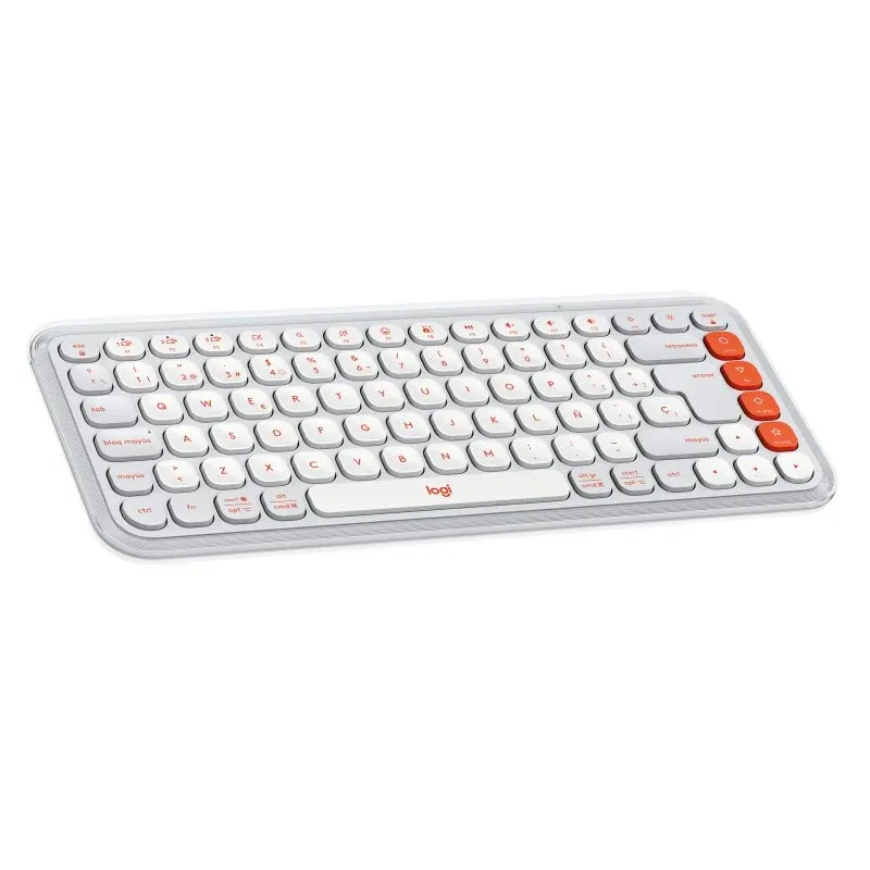Logitech Pop Icon Keys Teclado Sem Fios Bluetooth Branco