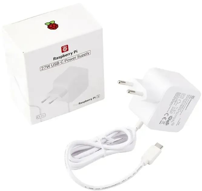 Adaptador de Alimentação Oficial Raspberry Pi USB-C PD (240VAC-5.1VDC) 5A 27W Branco para Raspberry Pi (SC1152)