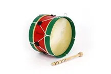 Bombo Tradicional Adamastor Nº2 Vermelho/Aro Verde 30cm