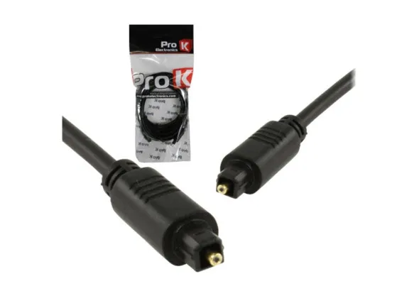 CABO FIBRA ÓPTICA TOSLINK-TOSLINK 2M PRETO PROK