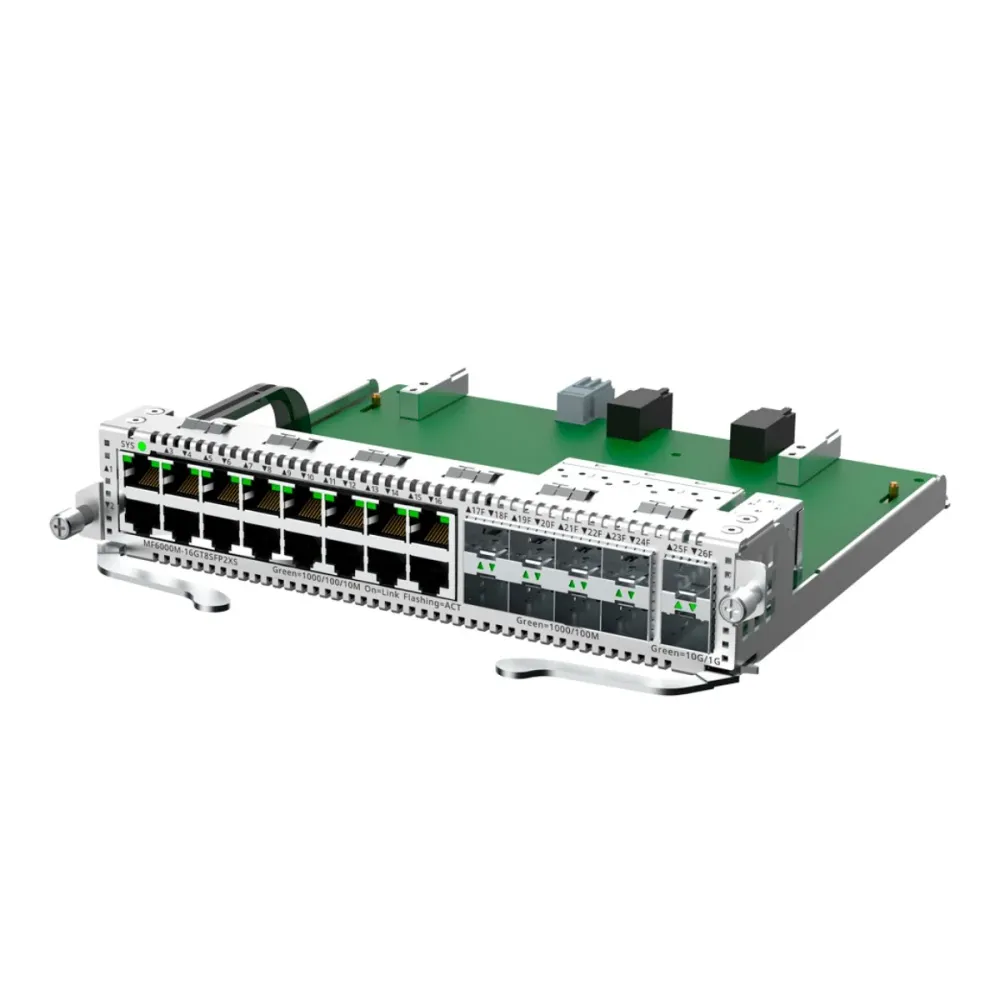 Placa de Switch modular Reyee E-Lighten Line Card para RG-NBF6002M 16x RJ45 Gigabit 2x SFP+
