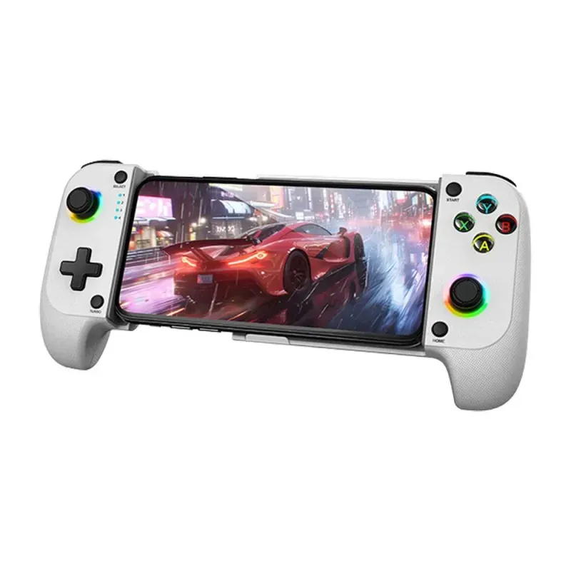 Comando Gamepad Mars Gaming MGPX 2-in-1 Bluetooth Neon RGB Dual Vibration Branco
