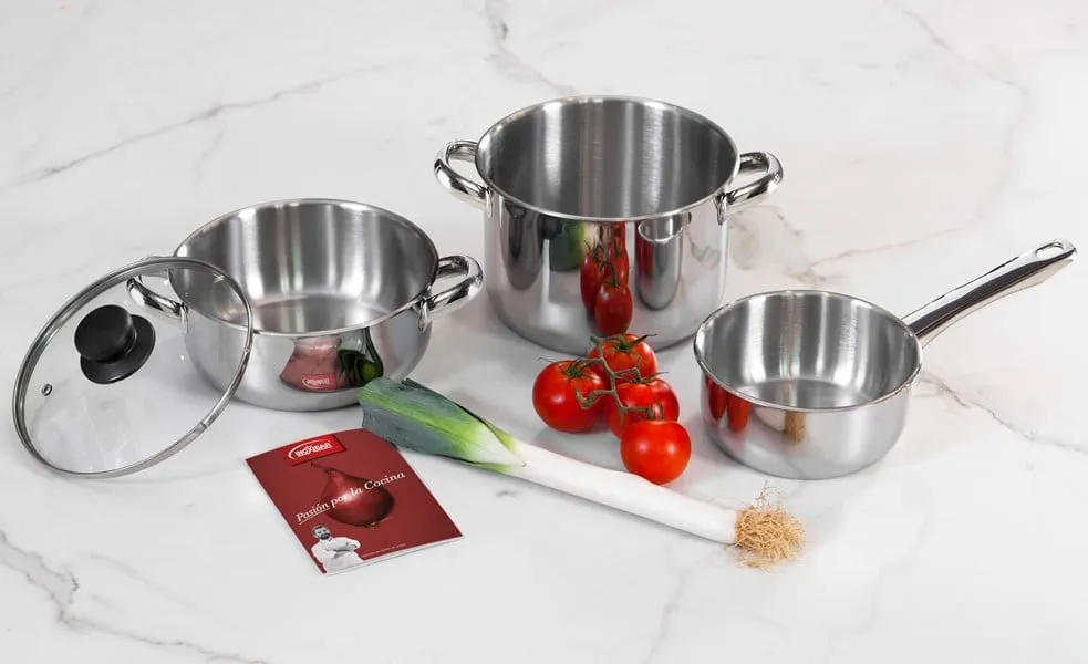 Bateria De Cozinha Em Aço Inoxidável 4 P 90237