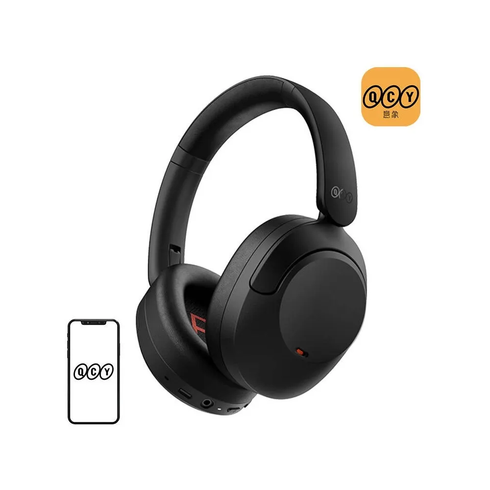 Auscultadores Bluetooth ANC H4 (Preto) - QCY