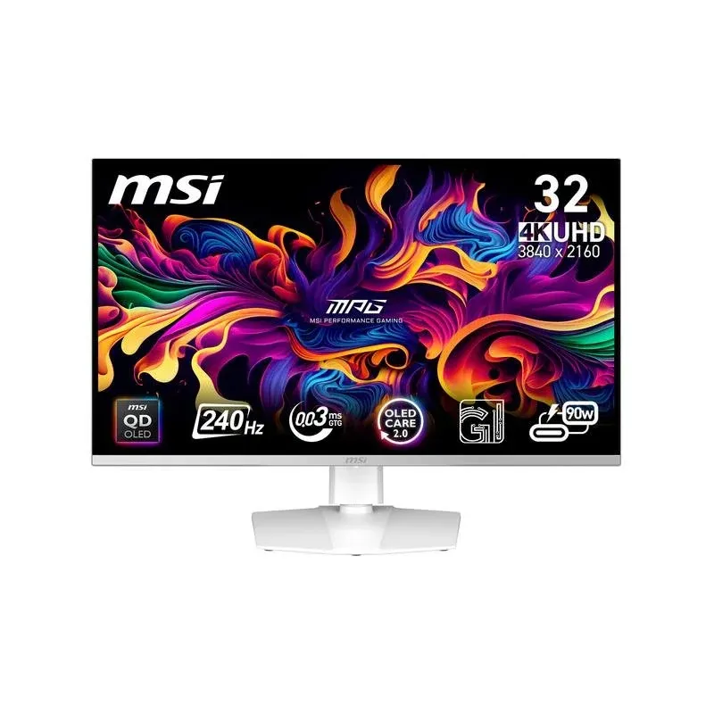 Monitor MSI MPG 321URXWDE 31,5" UltraHD 4K 240Hz QD-OLED Branco 0,03ms