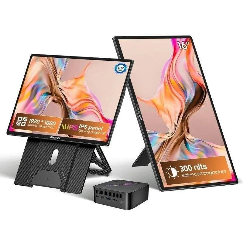 Monitor Blackview Table 9 16" FullHD+ 60Hz IPS Altifalantes Suporte 360°