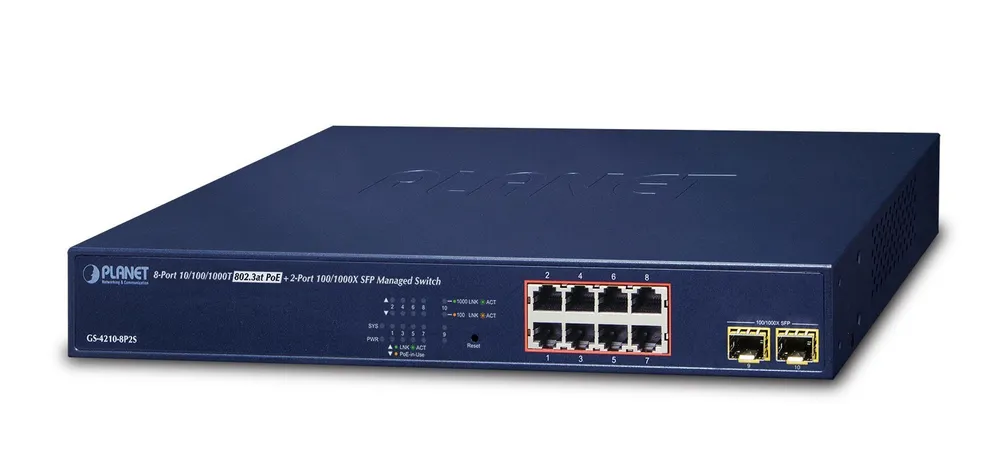 PLANET GS-4210-8P2S network switch Managed Gigabit GS-4210-8P2S