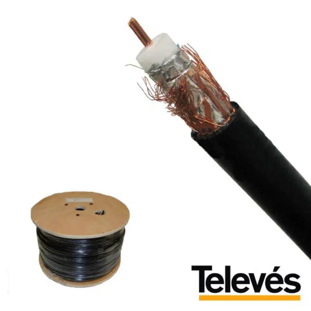 CABO COAXIAL TR165 = RG11 - PRETO TELEVÉS