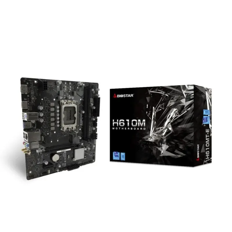 Motherboard Biostar H610MT-E H610 LGA1700 DDR4 Micro ATX PCIe 4.0 Gigabit Ethernet