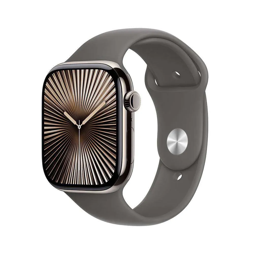 Apple Watch Series 10 GPS + Cellular 46mm Titânio Natural c/ Bracelete Desportiva Cinzento Rocha M/L