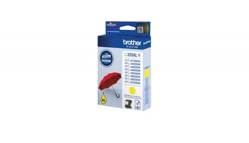 Tinteiro BROTHER LC225XLYBP Amarelo 1,2k - DCP-J4120DW, MFC-J4420DW/4620DW/5x20DW