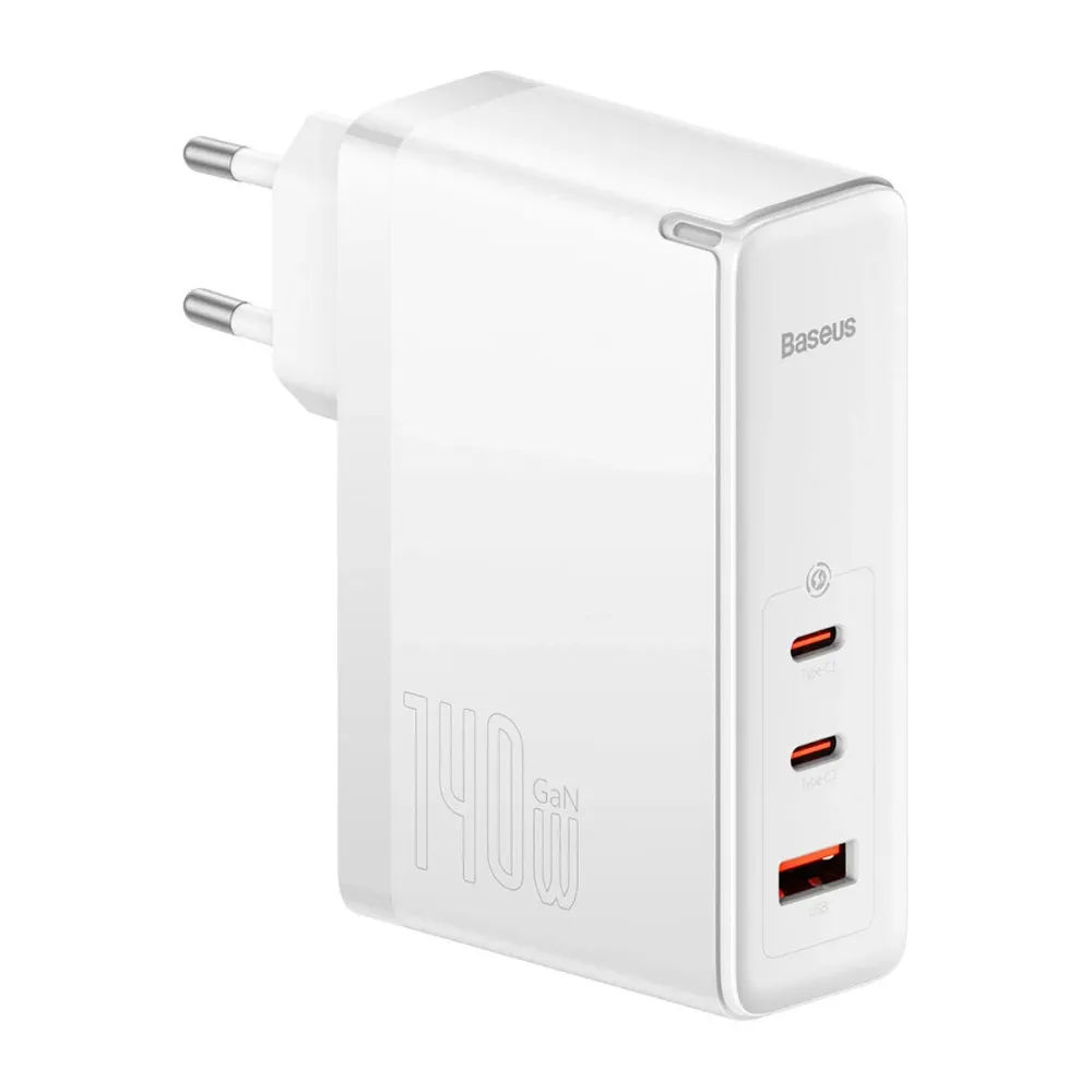 Carregador Baseus GaN5 Pro 2xUSB-C + USB 140W Branco
