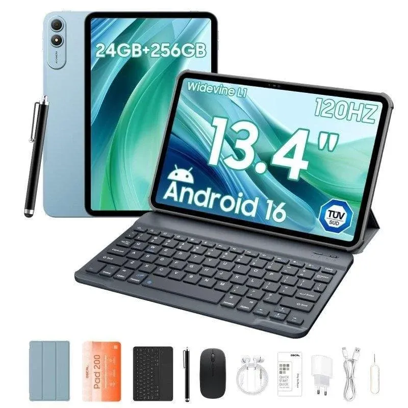 Tablet OSCAL Pad 200 4G LTE 13,4" 24GB 256GB Azul com Teclado e Stylus Pen