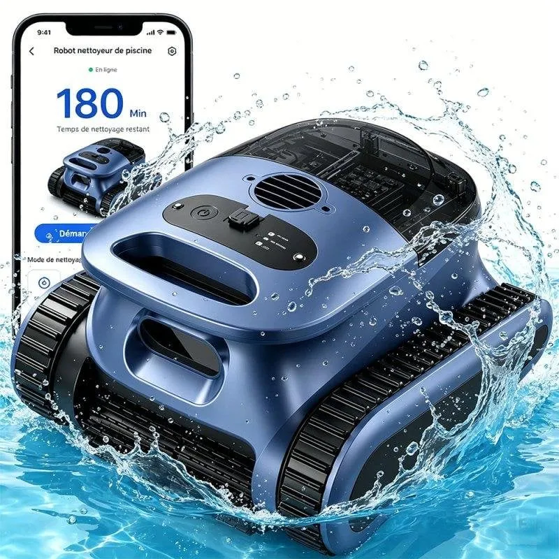 Robot Limpa Fundo Piscina Seauto Dobra Filtragem 180min Autonomia