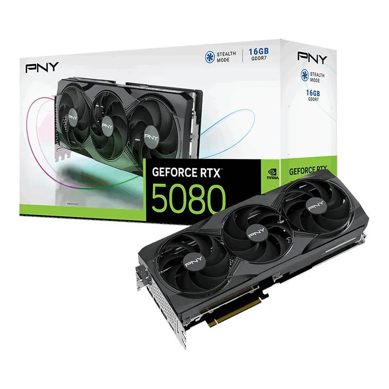 Placa Gráfica PNY NVIDIA GeForce RTX 5080 Blackwell Triple Fan 16GB GDDR7 DLSS4