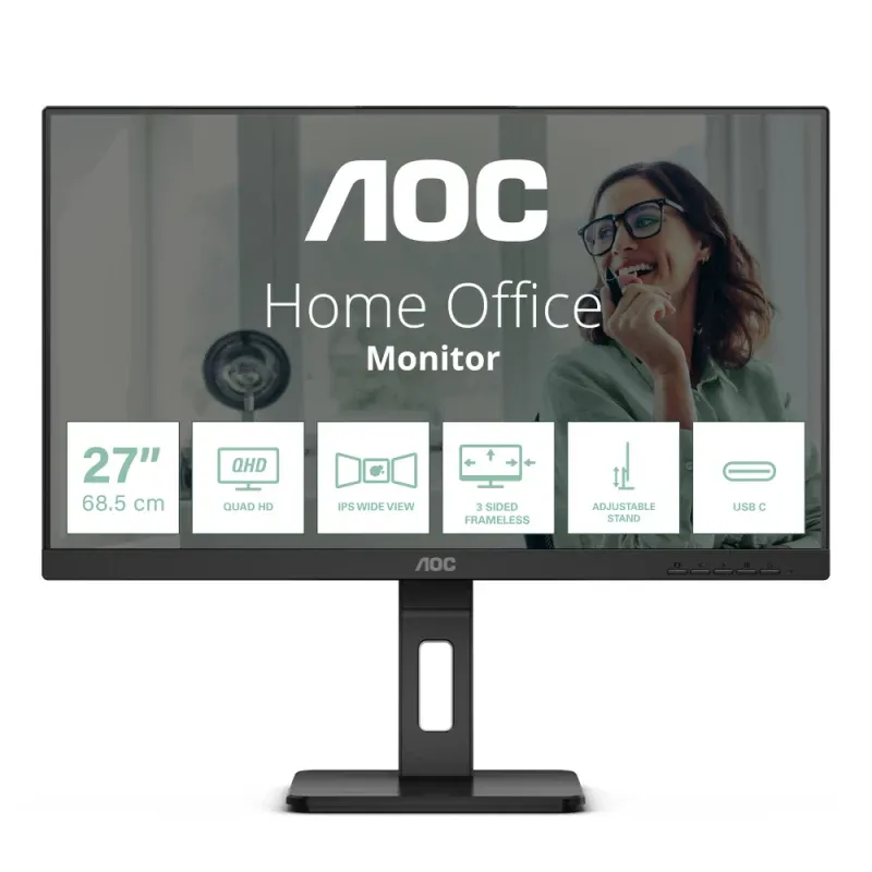 Monitor AOC - 27" 2K Quad HD IPS / 75Hz / 4ms - Q27P3CV